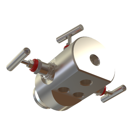 DBB Manifold with Graylok® HUB, Triple outlet.