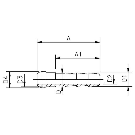 1002B-0 Hose barb adapter with cone