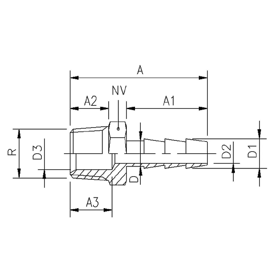 1004B Hose barb adapter