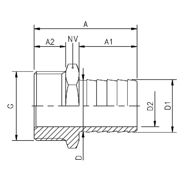 1004BC Hose barb adapter
