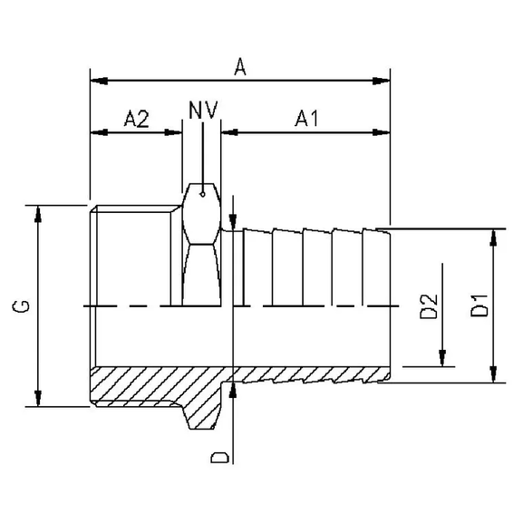 1004B Hose barb adapter DZR