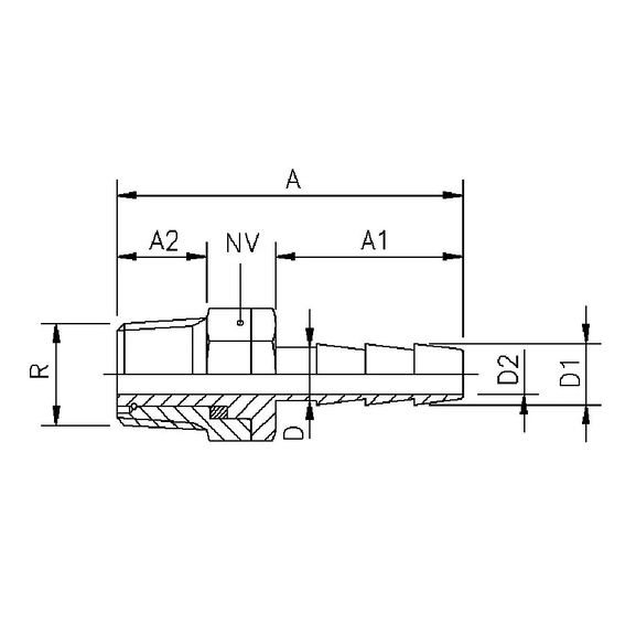 1004BR  Hose barb adapter with swivel
