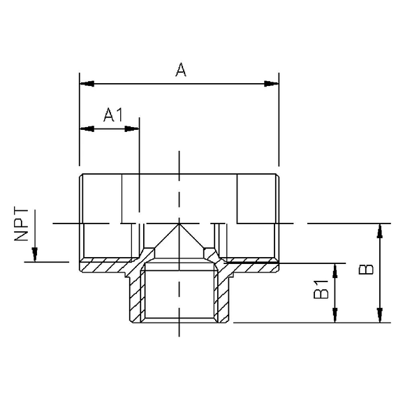 101B Tee with NPT thread