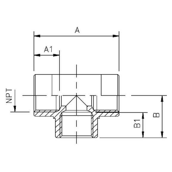 101B Tee with NPT thread