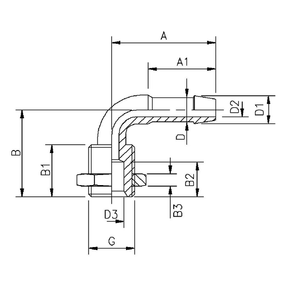 1034B Hose barb adapter elbow