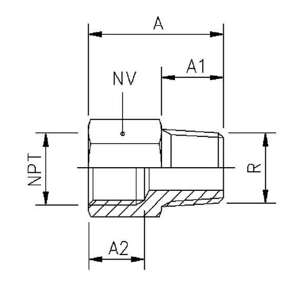 120B Reducer with pipe thread and NPT thread