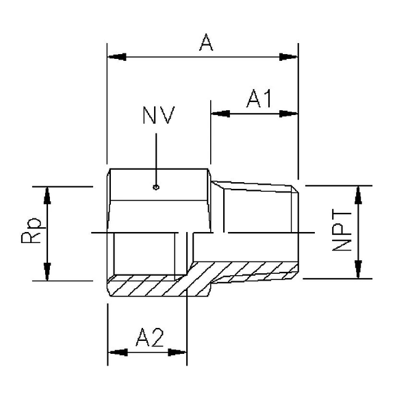 120B Reducer with W pipe thread and NPT thread