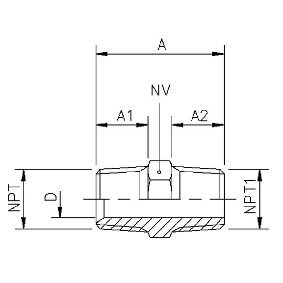 206B Nipple with NPT thread both ends