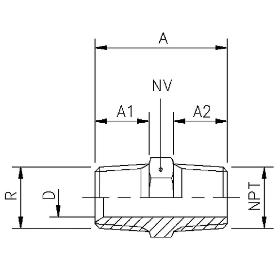 206B Nipple with pipe thread and NPT thread