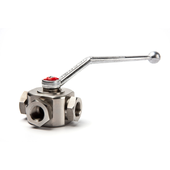 3-Way Ball Valve 1/2" with T-Bore