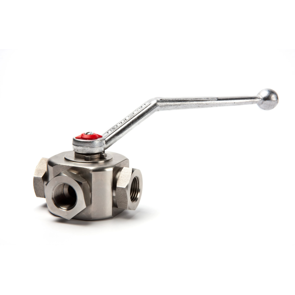 3-Way Ball Valve 3/8" M22X1,5 with T-Bore