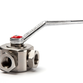 3-Way Ball Valve 1/2" with T-Bore
