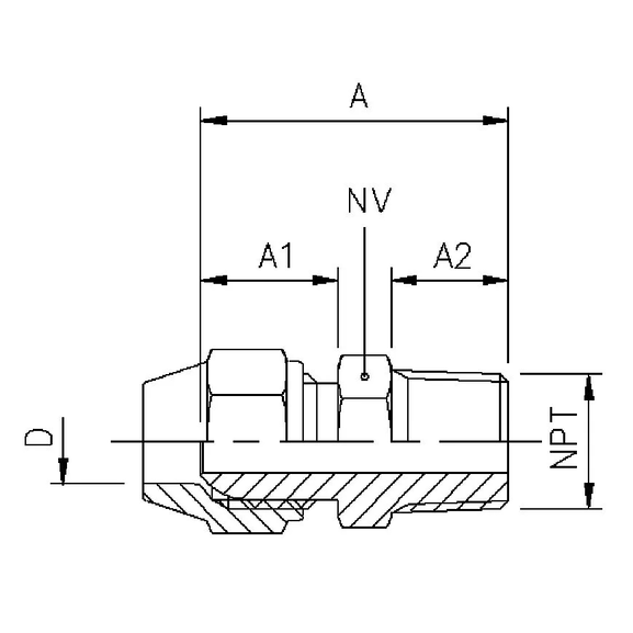 48F Nipple with NPT thread