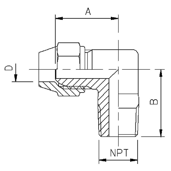 49F Nipple elbow with NPT thread
