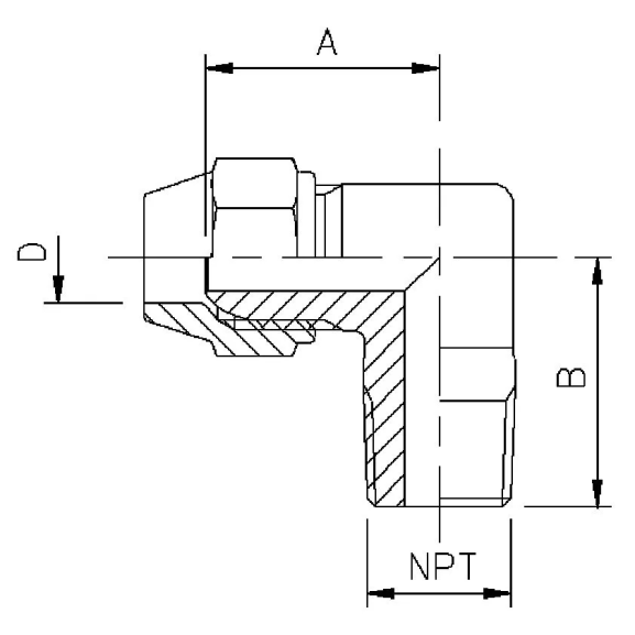 49F Nipple elbow with NPT thread