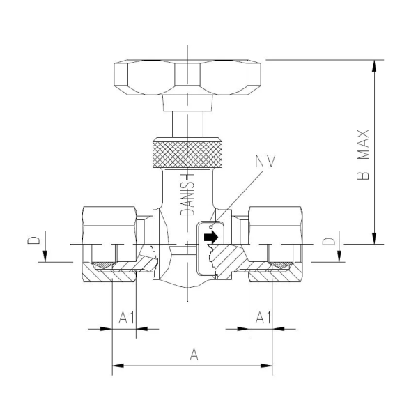 5100-282   Needle valve with parallel thread