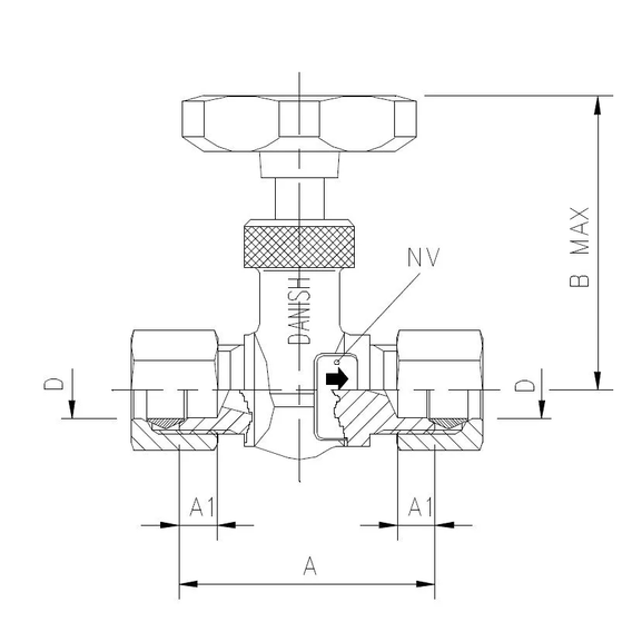 5100-282   Needle valve with parallel thread