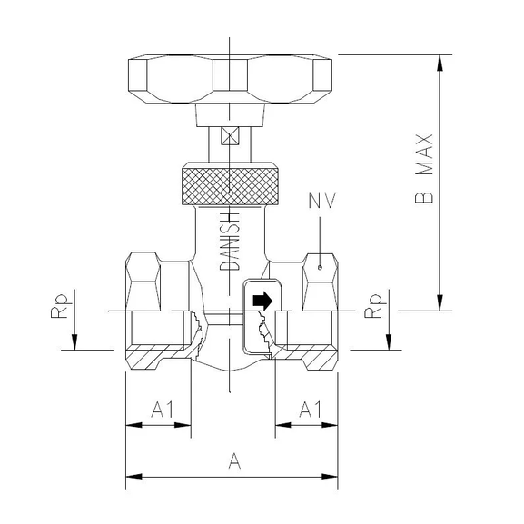 5100-8MF  Needle valve for fine regulation