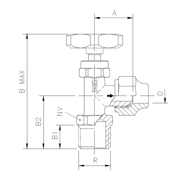 5200-49  Needle valve with flare