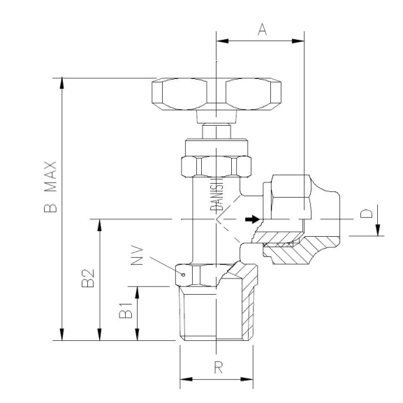 5200-49  Needle valve with flare