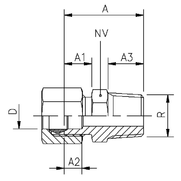68F Nipple for pipe in inches with pipethread