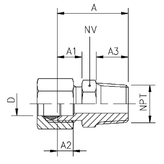 68F Nipple for pipe in mm with NPT thread