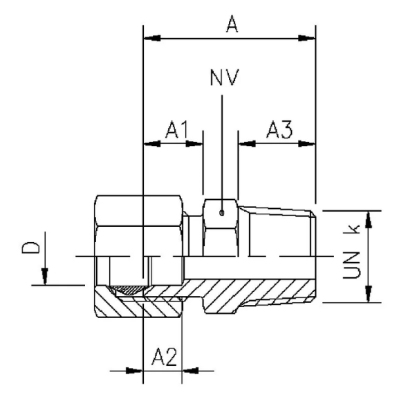 68F Nipple with UNk thread