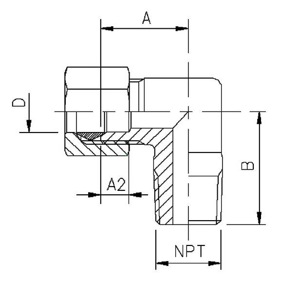 69F Nipple elbow with NPT thread
