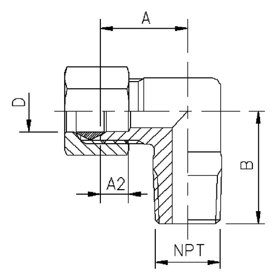 69F Nipple elbow with NPT thread (inch)