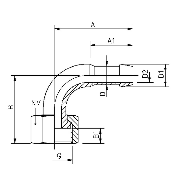 8810 Hose barb adapter elbow
