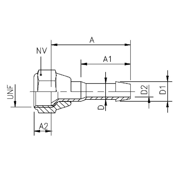 88141F Hose barb adapter for flare fittings