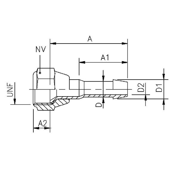 88141F Hose barb adapter for flare fittings