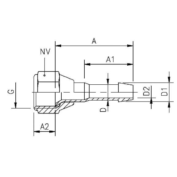 88161B Hose barb adapter for flare fittings