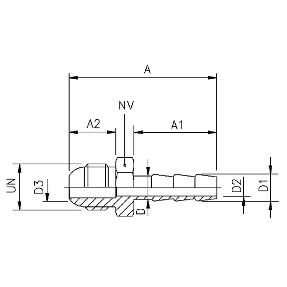 88244 Hose barb adapter with flare