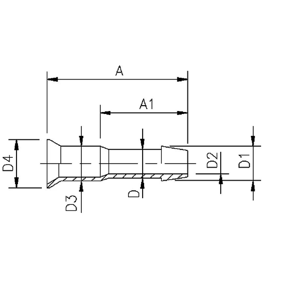 8841-0 Hose barb adapter with flare