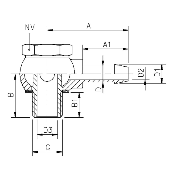 887622 Banjo nipple with metric thread