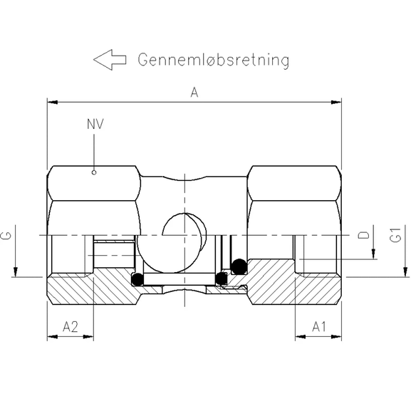 8929 Ball check valve with sight-glass