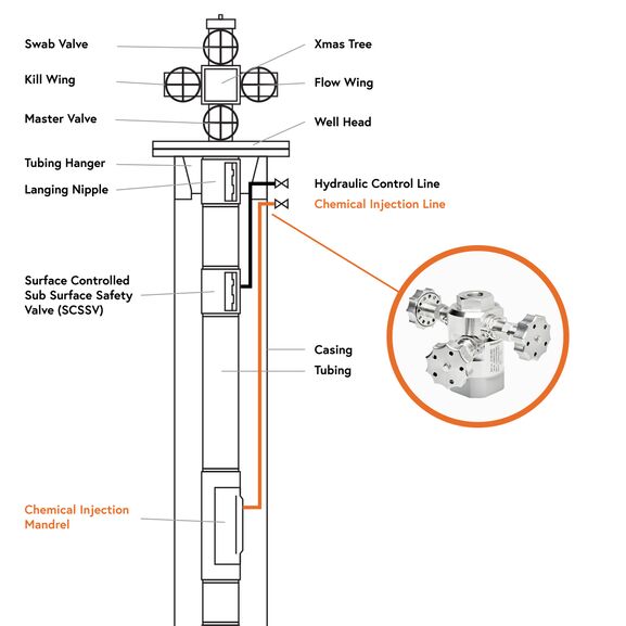 Chemical injection valve - short