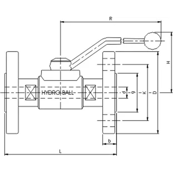 Ball valve with turnable flanges (PN 40)