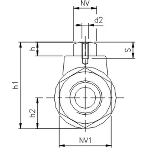 Ball valve with internal BSPP connection.