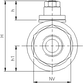 Stainless steel ball valve with f. NPT-thread (IN)